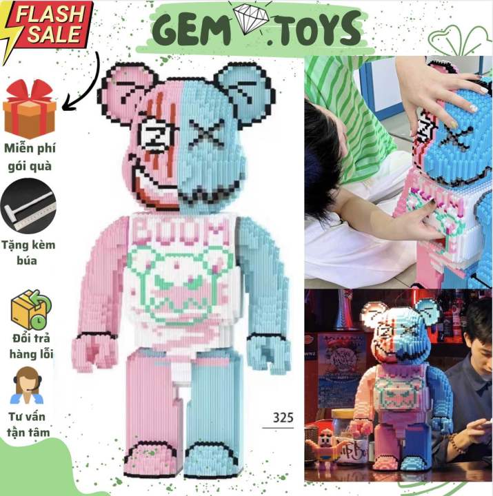 Combo 2 Bearbrick (BOOM 55cm và bear 15cm) , lắp ráp mô hình 3D, Bộ quà ...