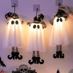 Halloween Decor LED Light Up Witch Ghost for Halloween Party Home Indoor Outdoor Yard Decoration Scary Hanging Ornaments Gift