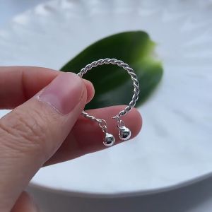 Nhẫn lục lạc gắn chuông phát ra âm thanh kiểu hở có thể điều chỉnh kích cỡ cổ trang thời trang thanh lịch xinh xắn dễ thương trang sức màu Bạc NA-31