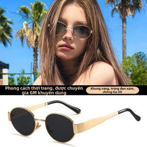 Kính Mát Hình Oval Chống Tia UV Phong Cách Cổ Điển