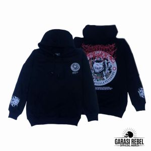 Hoodie garasi rebel /hoodie pasukan serigala petarung / hoodie metal