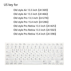 Korean Language Keyboard Skin for MacBook Air/Pro Retina A1466/A1502/A1369/A1286/A1398 US Key Silicone Keyboard Protector Cover