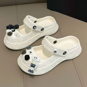 รองเท้าแตะแบบสวมส้นเตี้ยสำหรับผู้หญิงในช่วงฤดูร้อน รองเท้าแตะแบบสวมหัวแบบหนา รองเท้าแตะชายหาด รองเท้าแตะแบบสวมหัวสำหรับผู้หญิง รองเท้าแตะส้นเตี้ย รองเท้าแตะส้นแบน