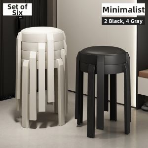 ZHUSHANXIA | Padded Stackable Durable Round Stool