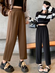 High Waist Casual Pants Womens Style Spring Autumn plus Size Slimming Trendy Korean Version Pocket Detail Soft Comfortable Fabric