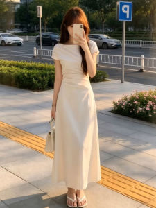 NIUVIES | Elegant White Short Sleeve Maxi Dress