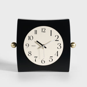 Mandelda Medieval Style Desktop Decorative Clock Living Room TV Cabinet Tabletop Ornament Nordic Style Handmade Wood Material