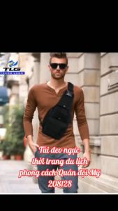 Túi đeo ngực thời trang du lịch phong cách Quân đội Mỹ 208128 (đen)