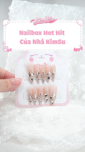 [M202] KimSu Nailbox thiết kế thạch nude đính đá