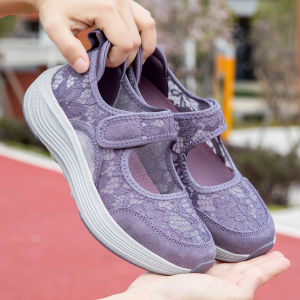 Lace Breathable No-Tie Soft-Soled Summer Ladies Shoes