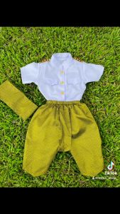 ชุดเด็กชาย เสื้อผ้าราชประแตน กางเกงผ้าทอ ชุดไทย เสื้อผ้าสกัด