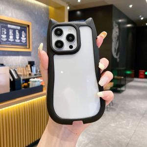 Cute 3D Cat Ear Phone Case For iPhone Air 17 E 16 Plus 15 14 13 12 11 Pro Max 17E 16E X XS XR 7 8 SE 2022 2020 Shockproof Cover