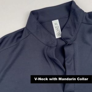 MIG Polyester V Neck Short Sleeve Kurta Collar Tee