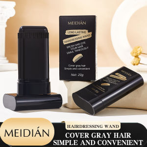 2-in-1 Hair Color Brush & Comb - Instant Gray Coverage On-The-Go Root Touch Up Washable Temporary Black Dye for Men/Women