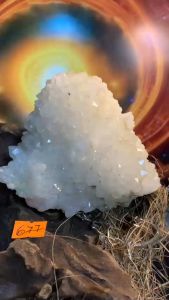 Viên đá Thạch Anh Clear Quartz tán sắc lấp lánh tự nhiên tứ diện năng lượng vũ trụ 677