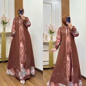 gamis muslim wanita mewah dengan taburan payet dan laser