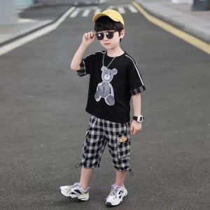 S01-19 Setelan laki-laki / baju setelan anak laki-laki / baju setelan anak perempuan / baju kaos TEDDY BEAR