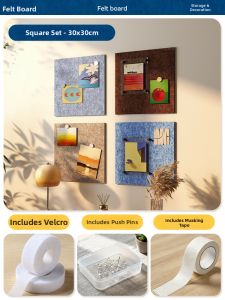 AOMADUN | Memphis Style Felt Board Square Color Block Self-Adhesive Photo Display Wall