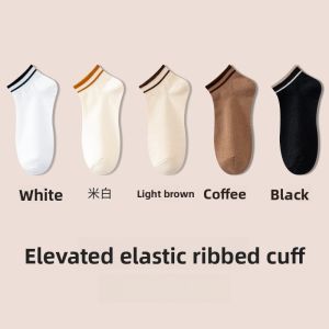 MiiOW | White Womens Socks Breathable High Elasticity Summer Thin Absorbent Sports Short Tube Socks For All Seasons Fashionable Catman