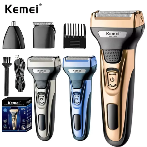 Kemei | Kemei 3 In 1 Powerful Electric Shaver Facial Body Hair Trimmer Beard Shaving Machine Razor Nose Ear Hair Trimmer for Men KM-1429