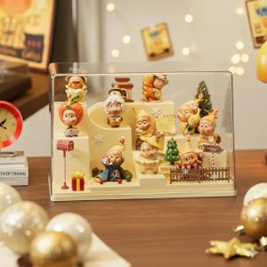 Hộp Trưng Bày Acrylic Nhiều Tầng Dành Cho Đồ Sưu Tầm Blind Box Chống Bụi Hộp Đựng Tượng Nhỏ Trang Trí Giáng Sinh Phong Cách Bắc Âu Tự Làm Hộp Đựng Trong Suốt