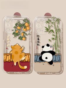 Transparent Silicone Phone Case for Samsung Note20 Ultra Note10 Note9 A72 A70 A51 A30S Cartoon Panda Full Cover Protection