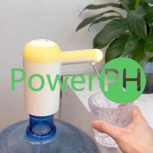 POWERPH Automatic Water Dispenser Rechargeable Wireless Intelligent Pump With Yellow Purple Colar And Cute Baby Style For Bottled Distilled Water