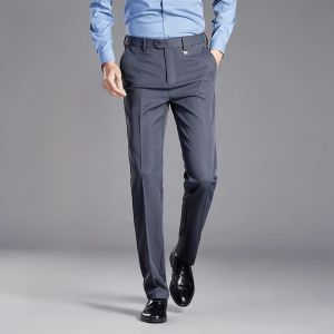 ROMON | Quần tây nam mùa hè mỏng thẳng quần dài thường ngày cao cấp thương hiệu Romon polyester viscose sợi treo quần dài công sở