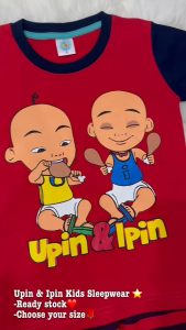 [Ready Stock] Upin & Ipin Kids Comfortable Sleepwear Top+Bottom Set❤️