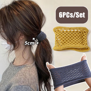 6Pcs/Set Mesh elastic hair rope Fashion Hair Ring Women Ponytail Hair Rope Bands Hair Accessories