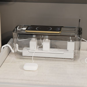 Office Desktop Power Socket Router Storage Box Cable Organizer Plastic Wire Storage Box for Living Room Cable Management