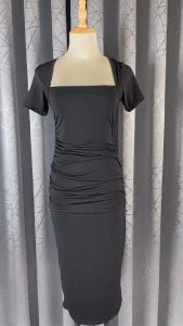 Váy body nữ dáng dài ôm nhúm eo che bụng dưới cực đỉnh d121 đầm body cổ vuông sang chảnh dễ phối mặc đi chơi đi tiệc MINMIN