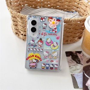 Sanrio | Cute Cartoon Sanrio Hello Kitty Hinge Protect Case for Samsung Galaxy Z Fold 8 Ultra 8 7 6 5 Magnetic Stand Holder Lanyard Cover