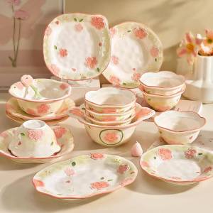 Lovely Relief Ceramic Tableware Set
