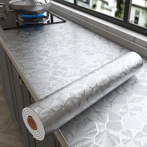 Kitchen Oil-Resistant Sticker Self-Adhesive Extra Thick Heat-Resistant Foil Pad Stove Waterproof Washable Protection Mat