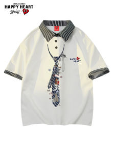 CHARLES JANGS HAPPY HEART | Fun Heart Print Breathable Summer T-shirt