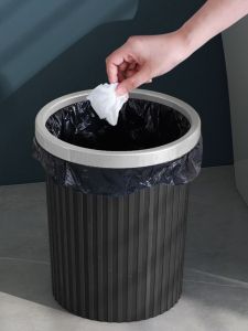 Large Capacity Household Plastic Trash Can for Bathroom Living Room Kitchen Creative Home Use Waste Paper Basket Bin Canister