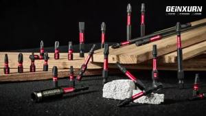 Geinxurn 2 Inches Pozidriv #2 PZ2 Impact  Tough  Screwdriver Power Bit  Set S2 Alloy Steel Screwdriver Bits Set
