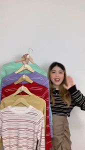 AJWShop [RB] Crop Top Rajut Lengan Panjang Bahan Premium dan Halus | Atasan Wanita Import