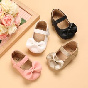 Toddler Baby Girl baptismal Shoes Princess Bow Infant Prewalker New Born Baby christening Shoes