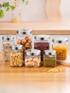 Transparent Glass Sealed Storage Jar Kitchen Milk Powder Dry Goods Snacks Grains Storage Box Container for Home Use