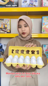 [KST] Mainan Anak Matching Eggs 12PCS Puzzle Bentuk Warna Edukatif Kado Ulang Tahun Anak Cowok