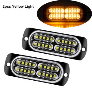 20 Led Strobe Warning Light Ultrathin Car Grille Flashing Lightbar Truck Carriage Beacon Lamp Amber Traffic Signal Light 12V 24V