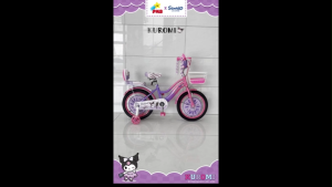 Sepeda Mini Anak PMB MN381 Kuromi Boncengan Sanderan 12/16/18 Inch dengan Tebeng Mahkota untuk Anak 2-8 Tahun