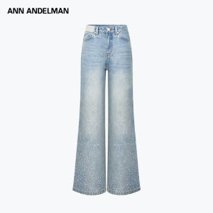 ANN ANDELMAN | Blue Wide Leg Flared Denim Pants