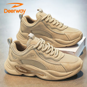 Deerway Mens Casual Running Shoes Breathable Mesh Autumn Thick Bottom Anti-Slip Deodorant Trendy Shoes Comfortable Sports Sneakers