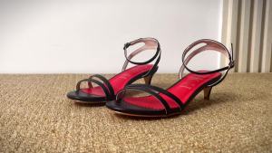 CHCH Womens Sandals Round Open Toe Kitten Heels Adjustable Ankle Strap Low Heels Heeled Sandals for Women Summer Dress Shoes 3cm