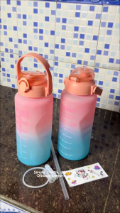 Botol Minum Motivasi/ Botol Minum/ Botol Minum 2 Liter / Botol Korea / Botol Sekolah Cantik