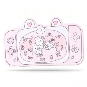 Large Kawaii Gaming Mouse Pad Cute Pink Purple Sakura Bunny Desk Pad Water Proof Nonslip Laptop Desk Accessories for Gaming