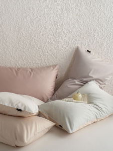 Morandi Color Long Velvet Cotton Pillowcase Envelope Style Home Use Single Person Pillow Cover Pair Set Simple Style